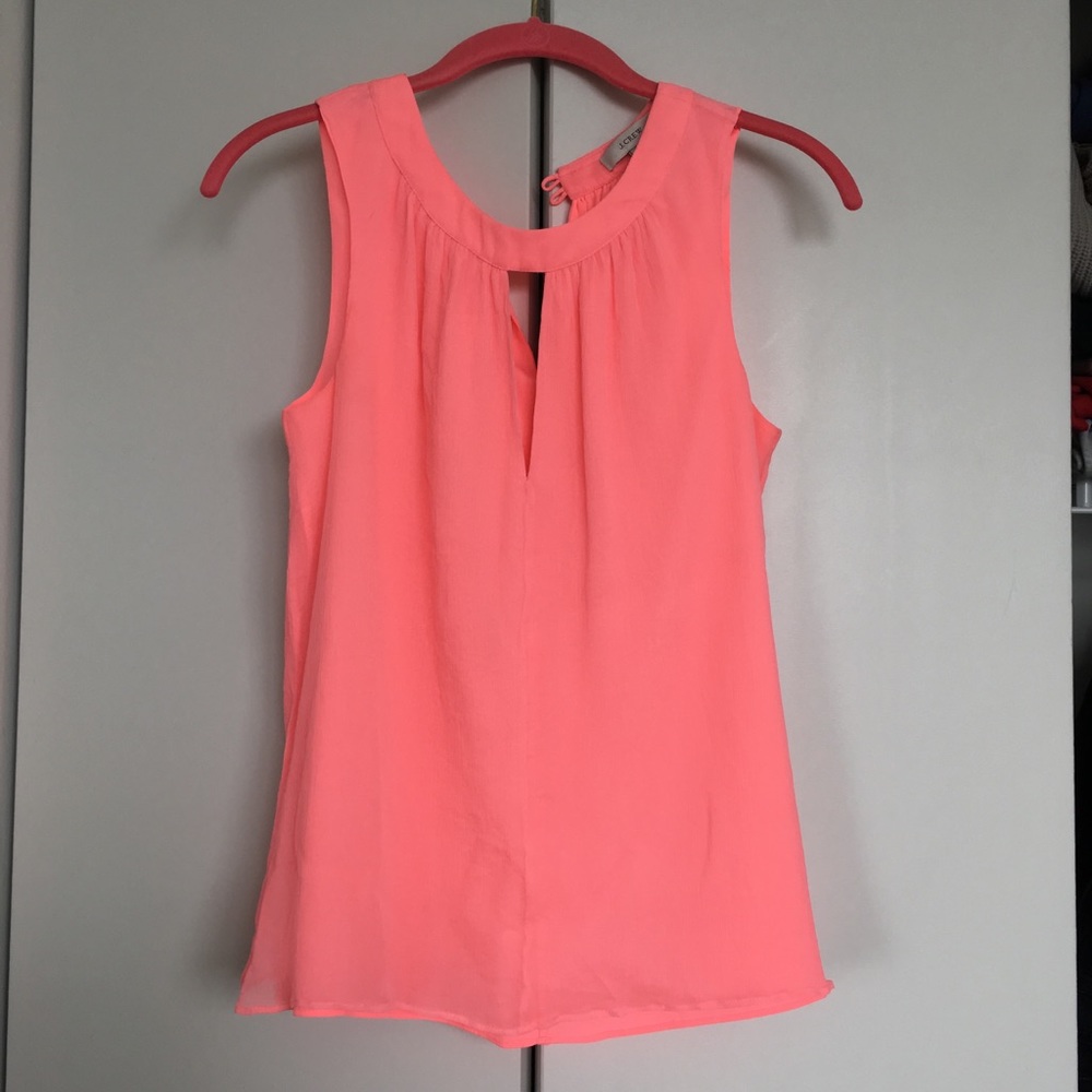 J. Crew Pink Silk Keyhole Blouse - Picture 2 of 2